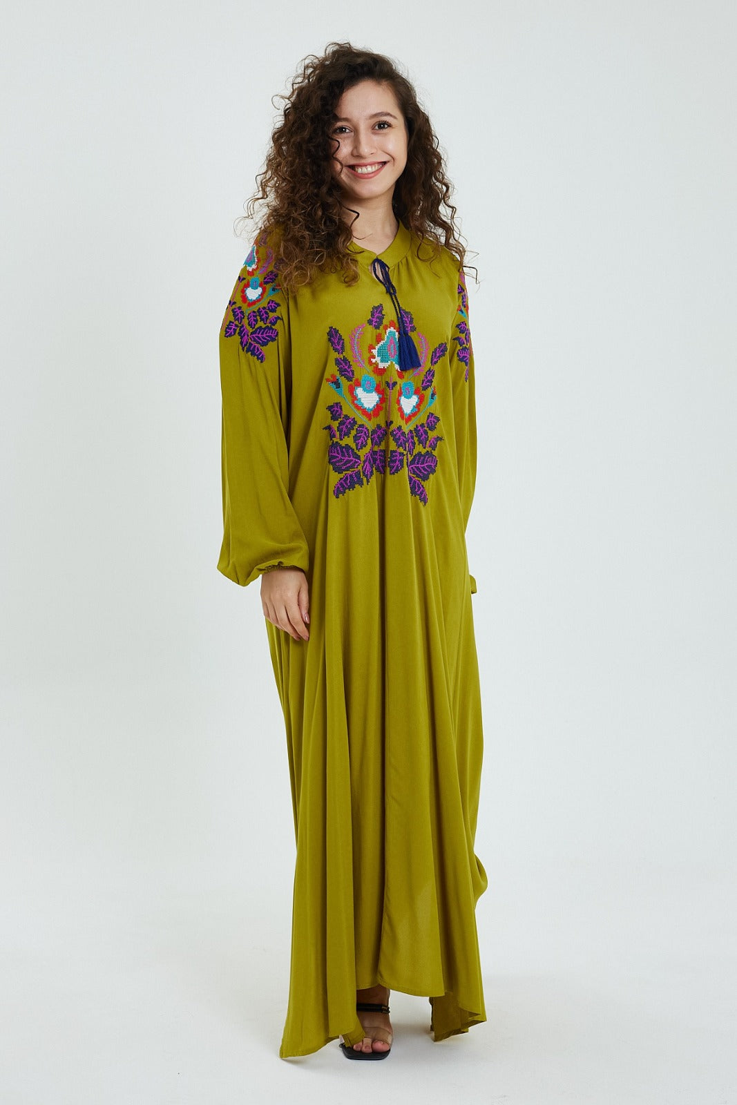 Embroidered maxi dress